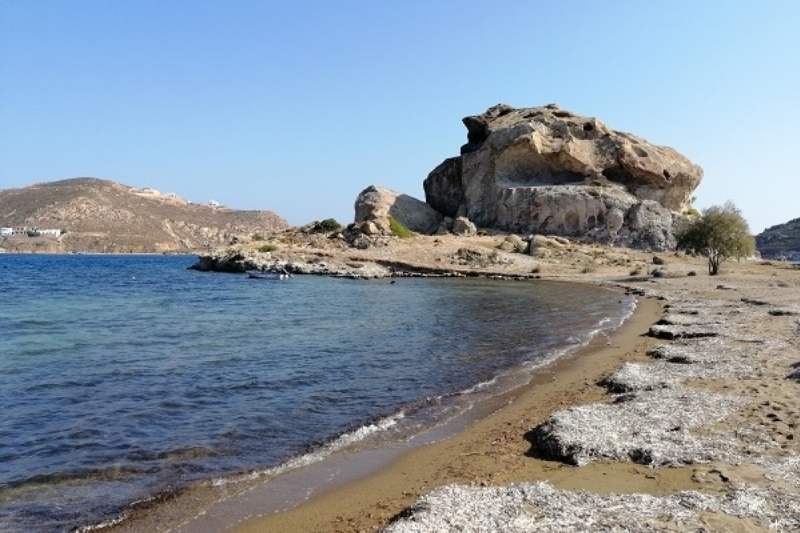 St. John left Patmos from Petra rock